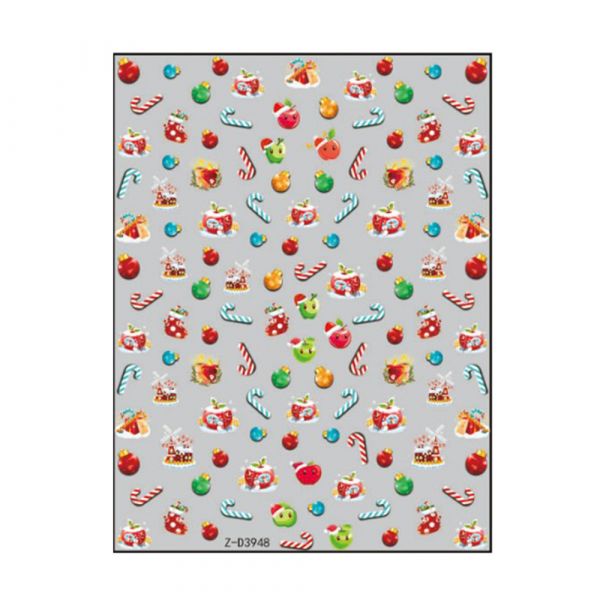 Sticker nail art Lila Rossa, pentru Craciun, Revelion si iarna, 15 x 9 cm, z-d3948