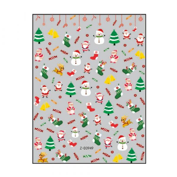 Sticker nail art Lila Rossa, pentru Craciun, Revelion si iarna, 15 x 9 cm, z-d3949