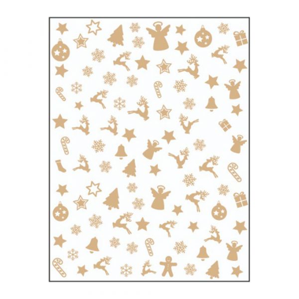 Sticker nail art Lila Rossa, pentru Craciun, Revelion si iarna, 15 x 9 cm, z-d4650