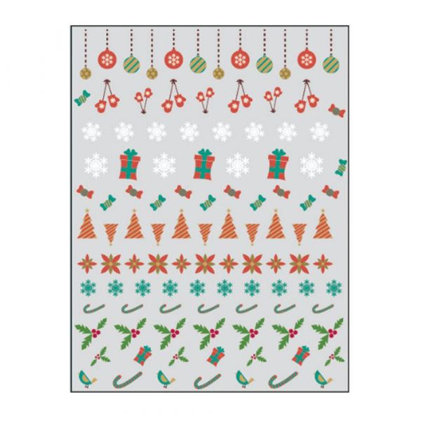 Sticker nail art Lila Rossa, pentru Craciun, Revelion si iarna, 15 x 9 cm, z-d4660