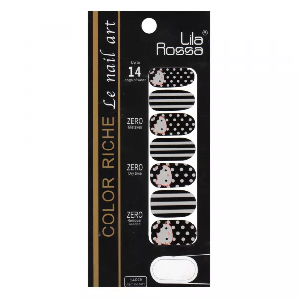 Sticker pentru unghii nail art, Lila Rossa, 14 in 1, nr 8
