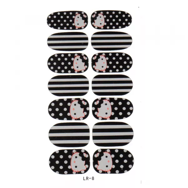 Sticker pentru unghii nail art, Lila Rossa, 14 in 1, nr 8