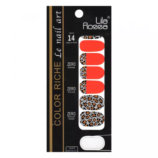 Sticker pentru unghii nail art, Lila Rossa, 14 in 1, nr 24
