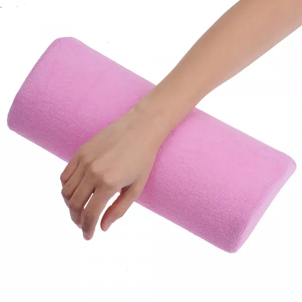 Perna suport mana pentru manichiura, husa detasabila, roz