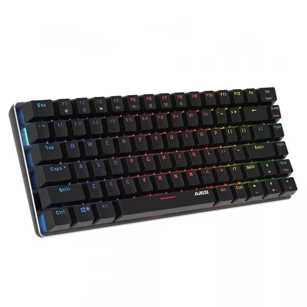 Tastatura gaming AJAZZ cu fir, 82 taste, iluminare din spate, RGB, Cablu USB, Neagra