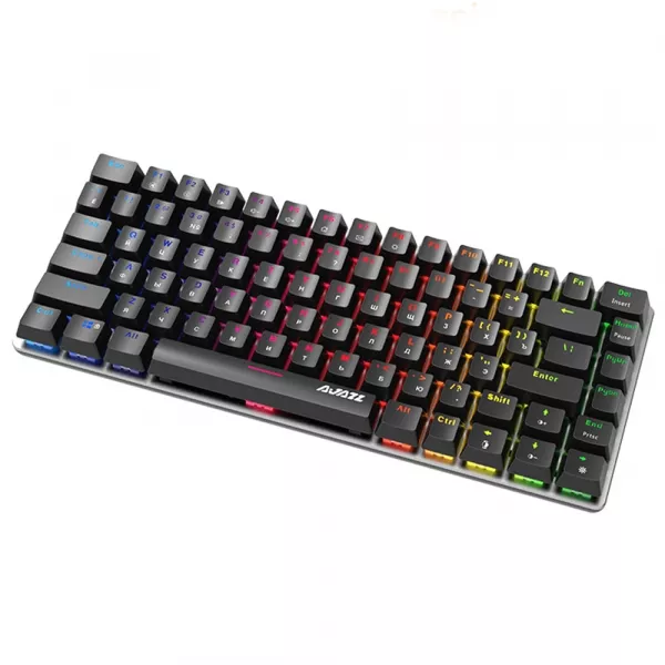 Tastatura gaming AJAZZ cu fir, 82 taste, iluminare din spate, RGB, Cablu USB, Neagra