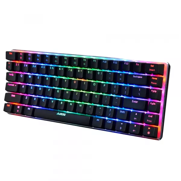 Tastatura gaming AJAZZ cu fir, 82 taste, iluminare din spate, RGB, Cablu USB, Neagra