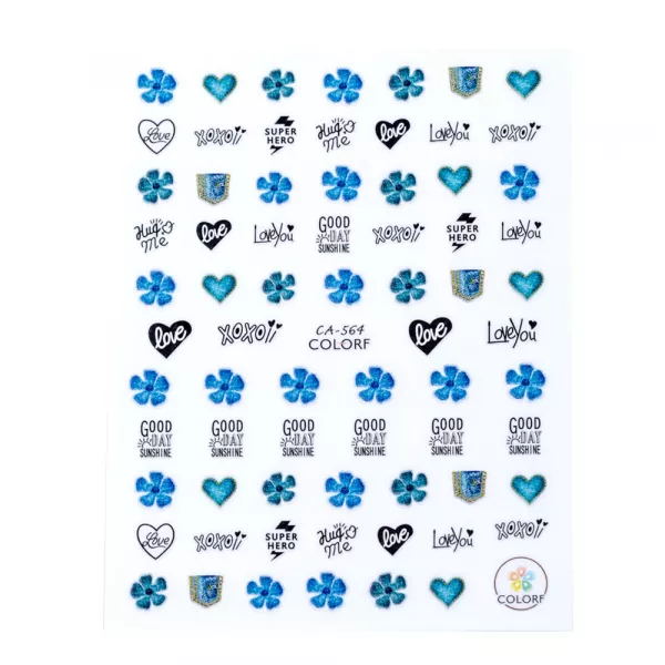 Tatuaj sticker 3D Lila Rossa, cu efect acrilic, pentru decor unghii, nail art ca-564
