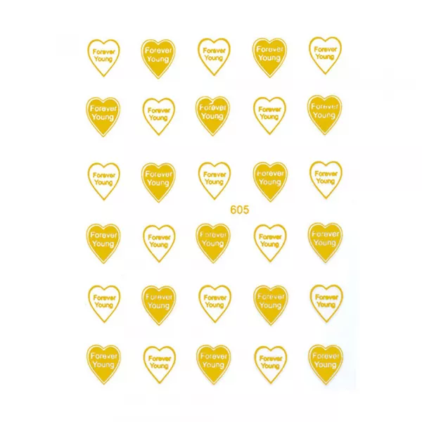 Tatuaj sticker Lila Rossa, cu efect acrilic, pentru decor unghii, nail art 605-gold