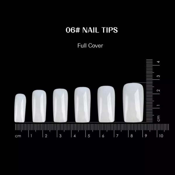 Tipsuri unghii false 120 buc, 6 marimi, Lila Rossa, Natur, KG108