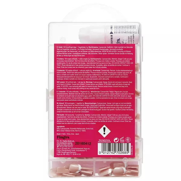Tipsuri unghii false 100 buc pentru french, Fing'rs nailene, maro, Made in Vietnam