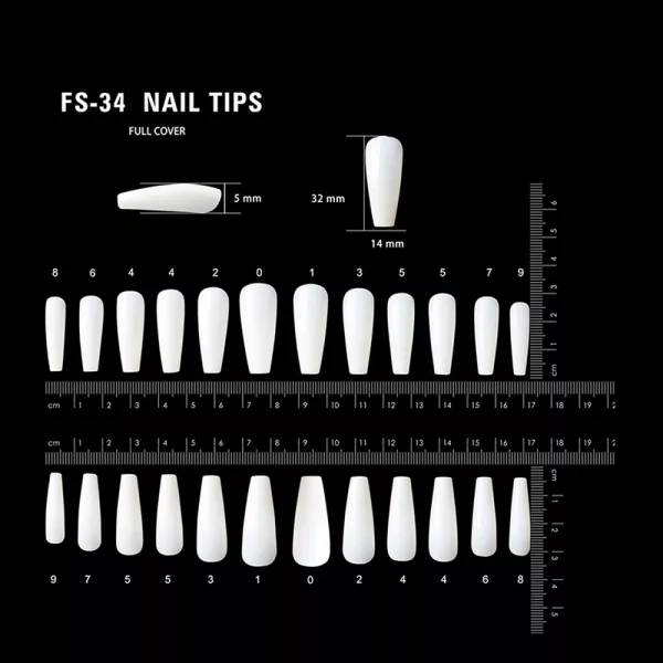 Tipsuri unghii false 120 buc, 10 marimi, Lila Rossa, Natur, KG110