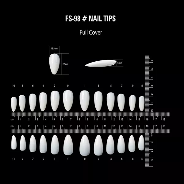 Tipsuri unghii false 120 buc, 12 marimi,  Lila Rossa, Natur, KG116
