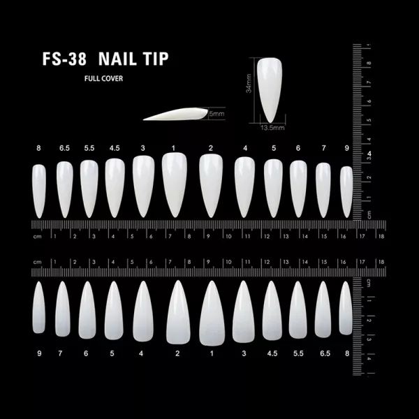 Tipsuri unghii false 120 buc, 12 marimi, Lila Rossa, Natur, KG112