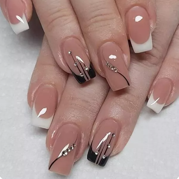 Tipsuri unghii false, nail kit, color press-on, 24 buc + lipici unghii false + pila unghii + betisor portocal