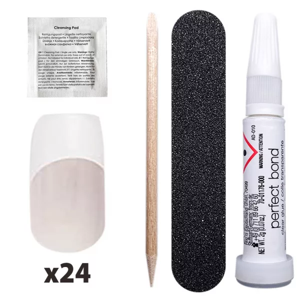 Tipsuri unghii false, California Girl French Nails, Fingrs, 24 buc. 