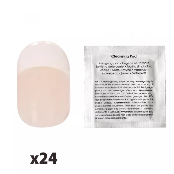 Tipsuri unghii false color press-on, X-press, French Nails, French Elegance, Fingrs, 24 buc. 