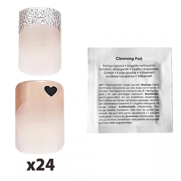 Tipsuri unghii false color press-on, Girlfriends Decorated Nails, Passion, Fingrs, 24 buc. 