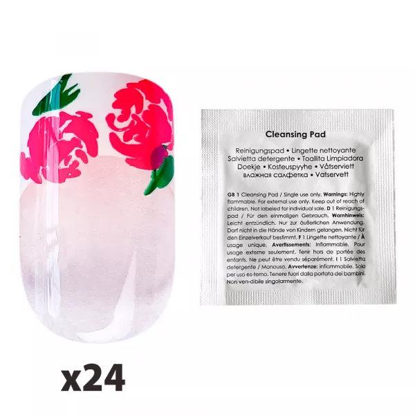 Tipsuri unghii false color press-on, Girlfriends Decorated Nails, Charming, Fingrs, 24 buc. 