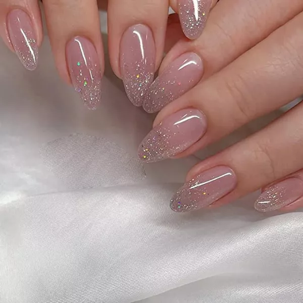 Tipsuri unghii false color press-on, So chic Merry manicure, 28 buc + lipici pentru unghii + pila unghii + betisor portocal