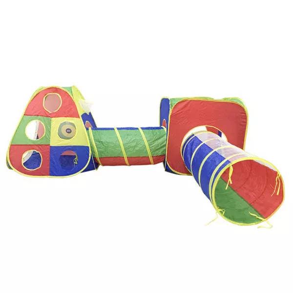 Set cort cu tunele pentru copii, Karemi, 5 in 1, multicolor, 290 x 270