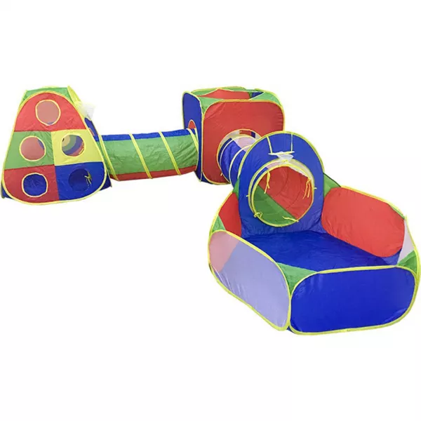 Set cort cu tunele pentru copii, Karemi, 5 in 1, multicolor, 290 x 270