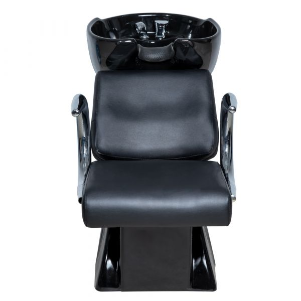 Unitate de spalare coafor Anastasia, Lila Rossa, cu scaun si bazin ceramic, negru