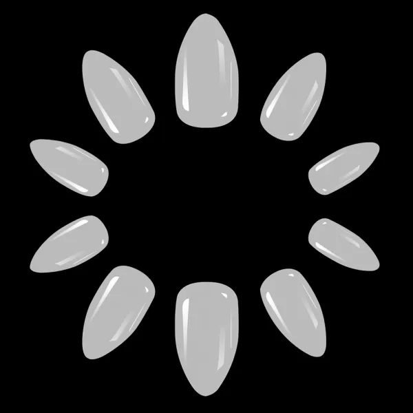 Tipsuri unghii false 140 buc, 7 marimi, Lila Rossa, Natur, KG106