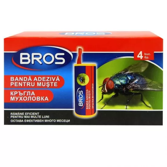 Insecticide - BROS BANDA ADEZIVA MUSTE 4BUC 20CUT/BAX, lucidiusmarket.ro
