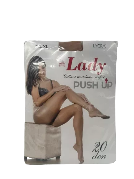 Dresuri dama - LUCY LADY DRES LYCRA PUSH UP 20DEN BEJ/NEGRU (TG.5 XL), lucidiusmarket.ro