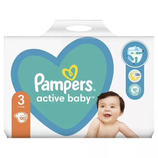 PAMPERS ACTIVE BABY NR.3 6-10KG 90BUC/SET 2/BAX