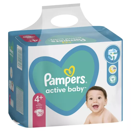 PAMPERS ACTIVE BABY NR.4+ 10-15KG 70BUC/SET 2/BAX