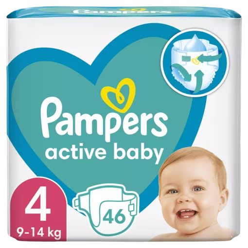 PAMPERS ACTIVE BABY NR.4 9-14KG 46BUC/SET 3/BAX