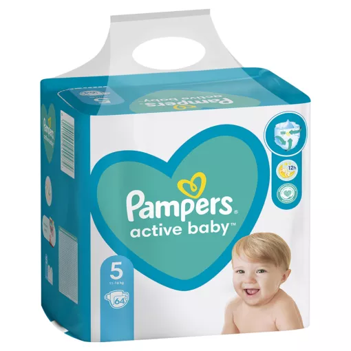 PAMPERS ACTIVE BABY NR.5 11-16KG 64BUC/SET 2/BAX