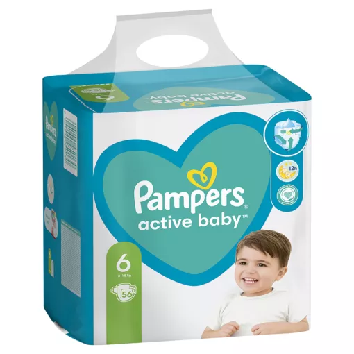 PAMPERS ACTIVE BABY NR.6 13-18KG 56BUC/SET 2/BAX