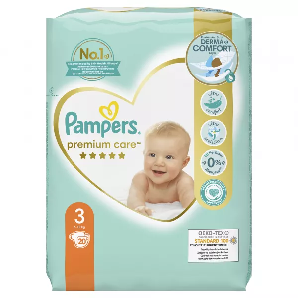 PAMPERS PREMIUM CARE BABY NR.3 6-10KG 20BUC/SET 6/BAX