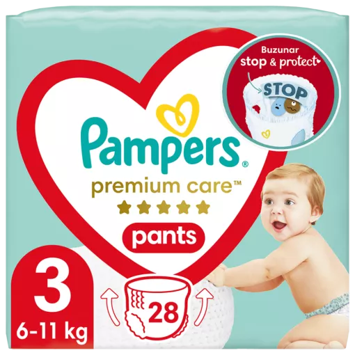Scutece - PAMPERS PREMIUM CARE PANTS BABY NR.3 6-11KG 28BUC/SET 4/BAX, lucidiusmarket.ro