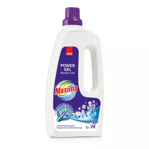 Detergent lichid - SANO MAXIMA DETERGENT POWER GEL MOUNTAIN FRESH 1L 12/BAX, lucidiusmarket.ro