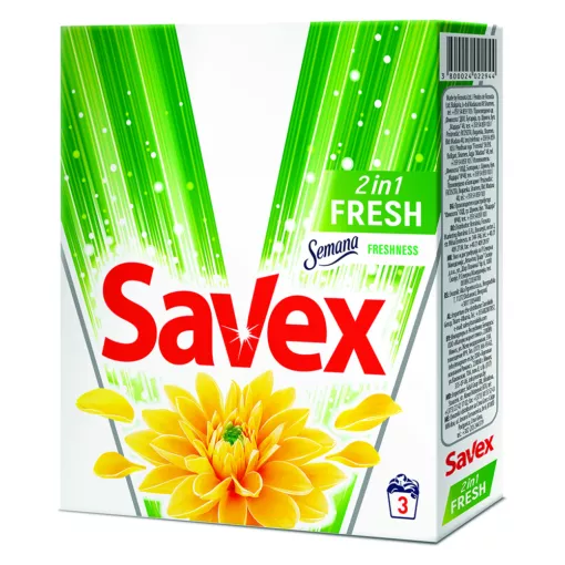 Detergent pudra - SAVEX DETERGENT AUTOMAT 2IN1 FRESH 300GR 22/BAX, lucidiusmarket.ro