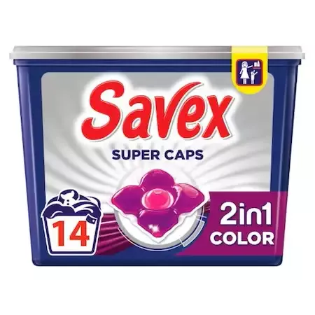 SAVEX DETERGENT CAPSULE SUPER COLOR 14BUC 6/BAX