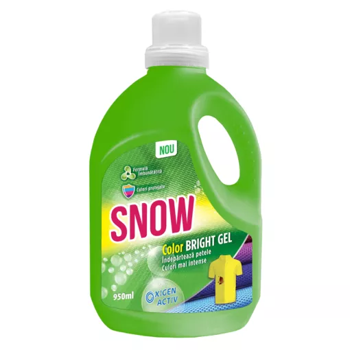 Detergent lichid - SNOW COLOR BRIGHT GEL OXIGEN ACTIV PETE 950ML 8/BAX, lucidiusmarket.ro