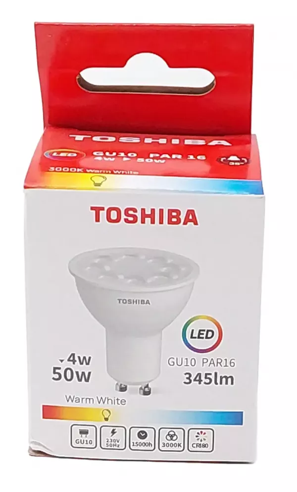 Becuri si lanterne - TOSHIBA BEC LED 4W GU10 ALB CALD 100/BAX, lucidiusmarket.ro