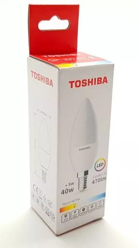 Becuri si lanterne - TOSHIBA BEC LED 5W E14 C35 ALB CALD 100/BAX, lucidiusmarket.ro