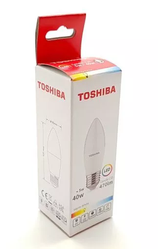 Becuri si lanterne - TOSHIBA BEC LED 5W E27 C35 ALB CALD 100/BAX, lucidiusmarket.ro