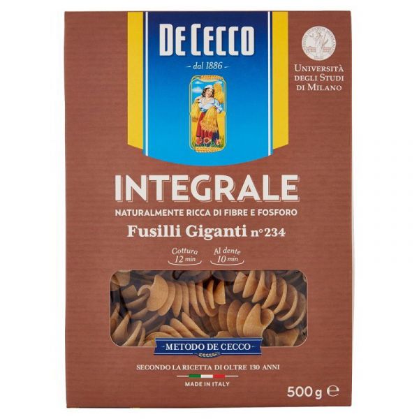 Pasta De Cecco Fusilli Giganti n 234 Integrale