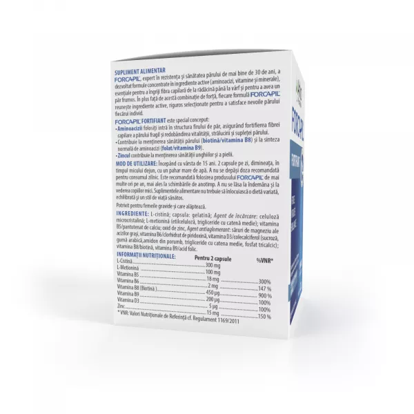 Forcapil® Fortifiant pentru păr și unghii 60 capsule