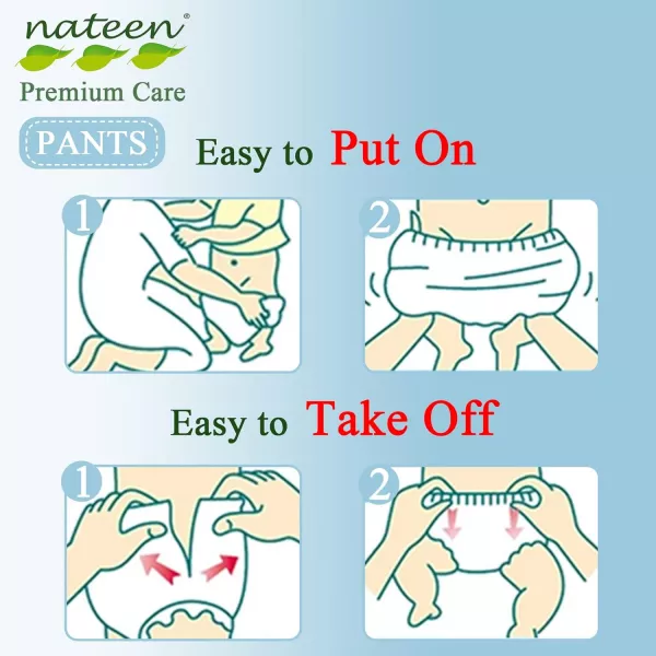 Scutece chiloțel Nateen Premium Pants L, Marimea 4  (9-14kg), Biodegradabile și Ecologice, 20buc