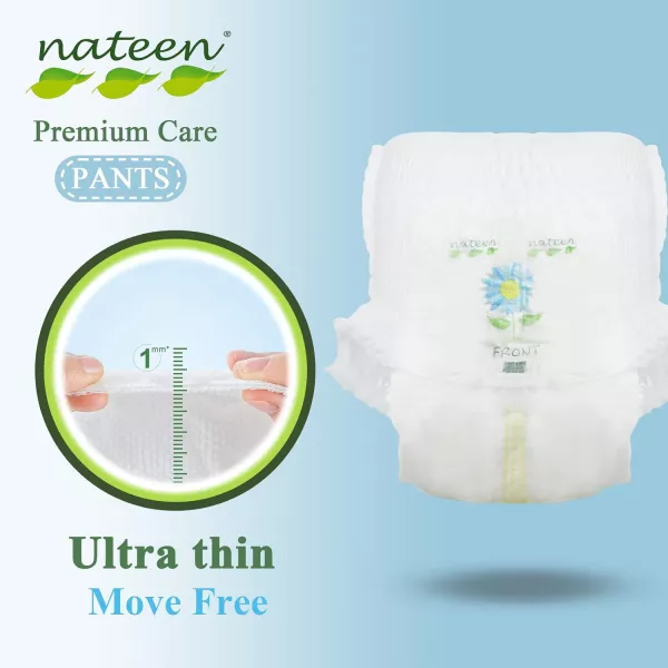 Scutece chiloțel Nateen Premium Pants XL, Marimea 5 (12-17kg), Biodegradabile și Ecologice, 20buc