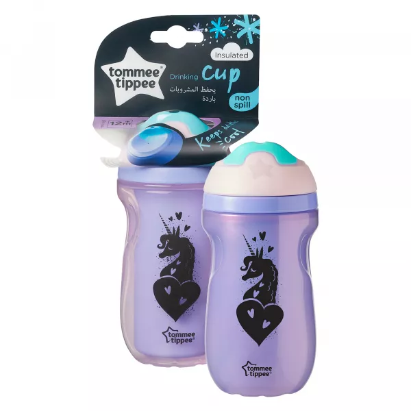 Cana Sipper unicorn mov, +12 luni, 260ml, TOMMEE TIPPEE