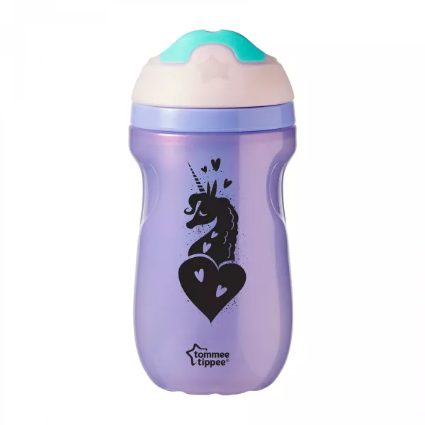Cana Sipper unicorn mov, +12 luni, 260ml, TOMMEE TIPPEE